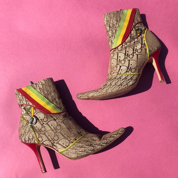 Dior Shoes - Christian Dior SZ 7 Vintage Rasta Booties Shoes